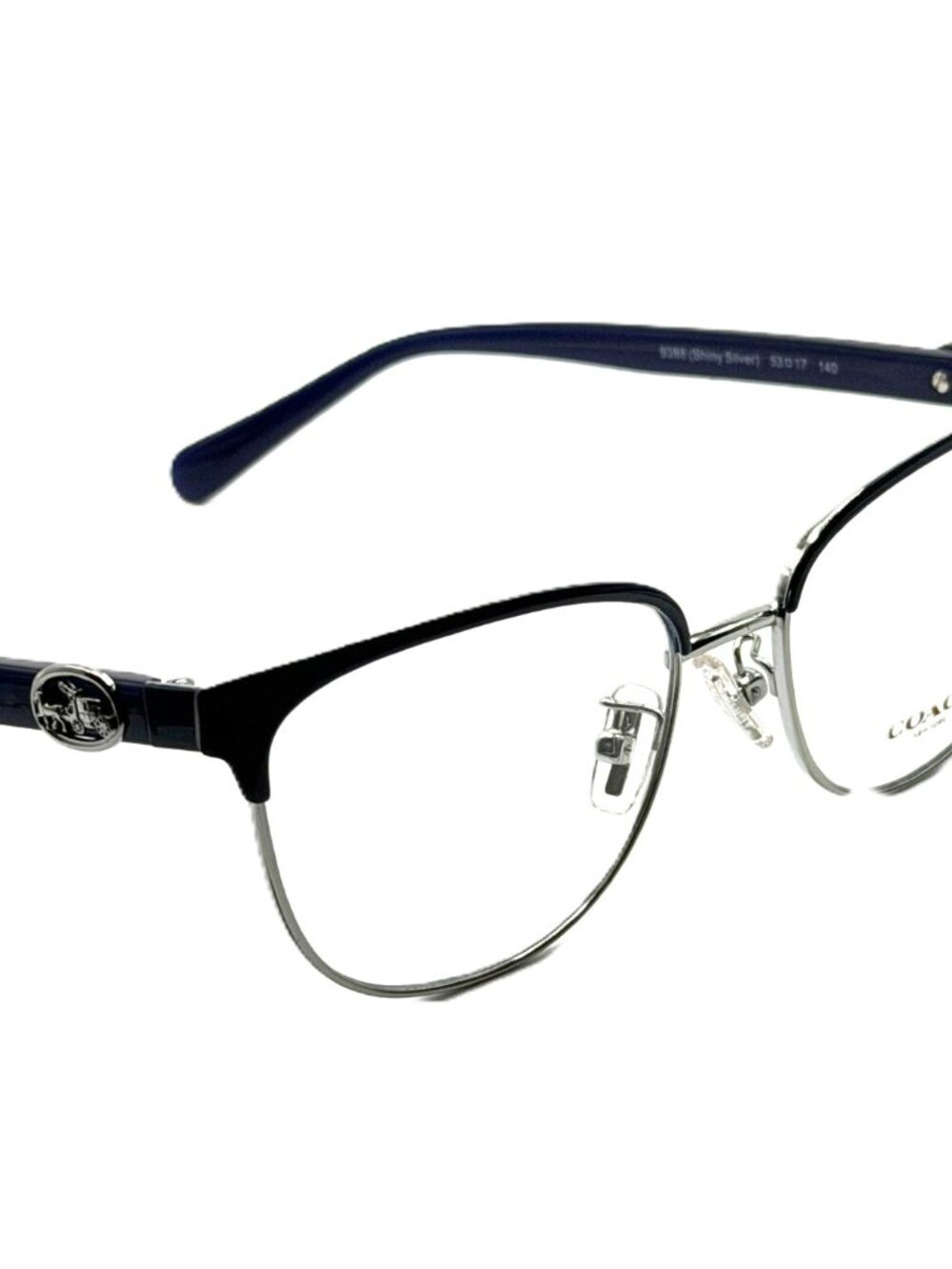COACH HC 5130 9388 Navy/Shiny Silver Women Eyeglasses 53mm 17 140 - Picture 3 of 6